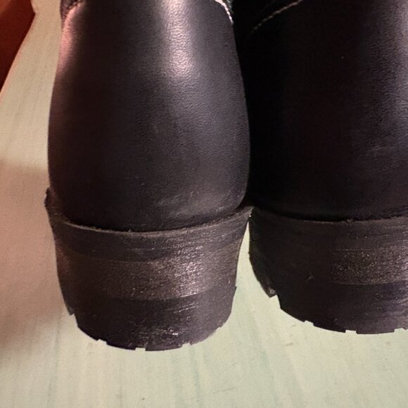 NEW Vtg Georgia Steel Toe Logger Black Biker Punk Boots Mens 7 E Womens 8.5 / 9 - Picture 5 of 11